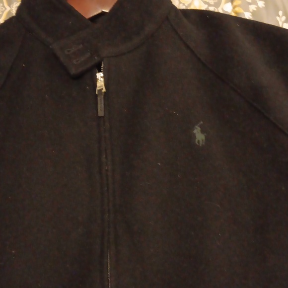 Vintage Black Wool Polo by Ralph Lauren Jacket Size Large fits like a Medium. - Picture 2 of 4
